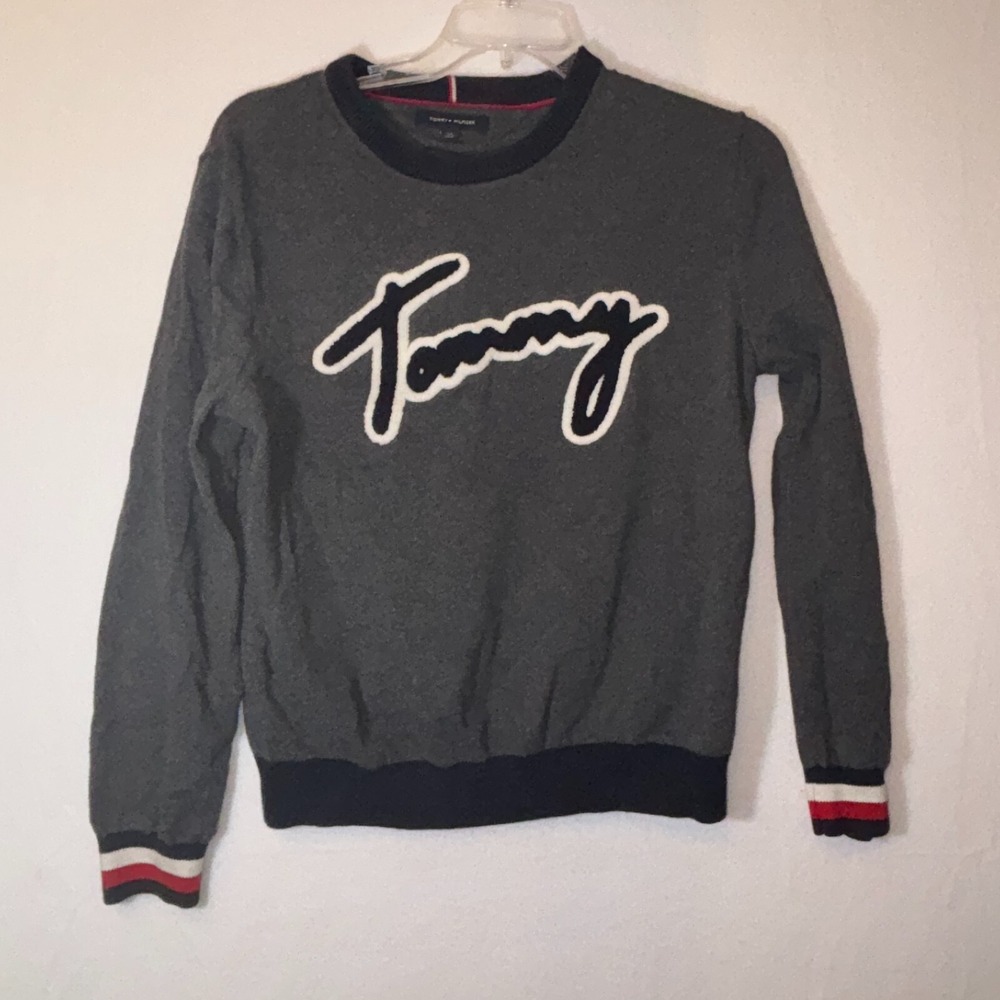Women's‎ Y2K Tommy Hilfiger Sweater Classic Logo Chenille sz Large